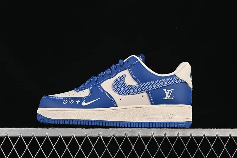 All categories Nk Air Force 1 Air Force series Nk Air Force 1 Low Air Force low-top Nike Air Force 1'07 Low LV joint pattern blue hook Air Force 1 low-top casual sneakers KK1988-092